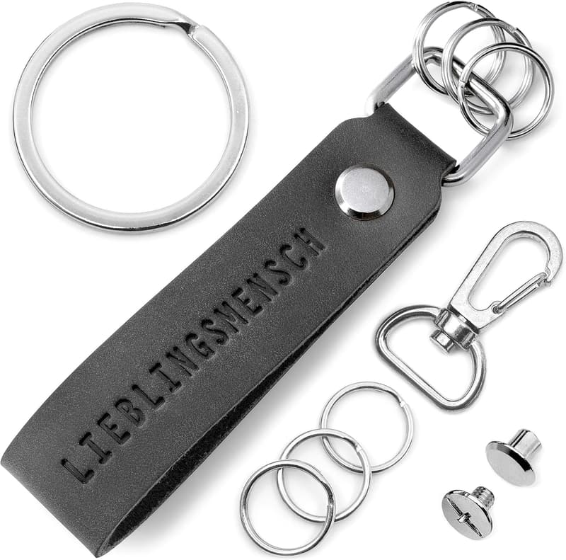 Leder Schlüsselanhänger mit Gravur für beste Freundin & Partner