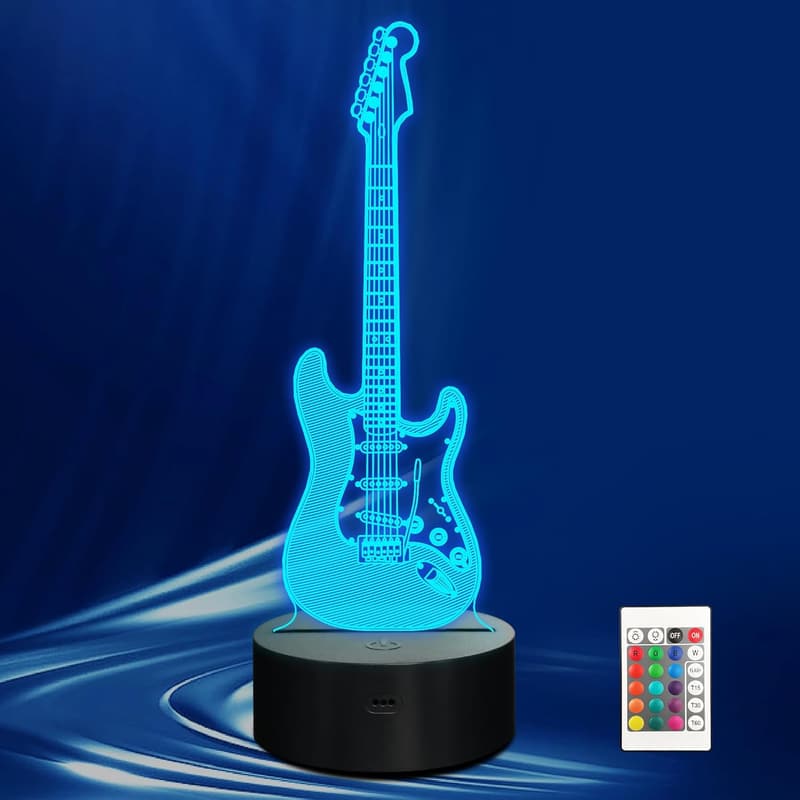 Elektrische Gitarre Nachtlicht mit Fernbedienung – Geschenk für Musikliebhaber
