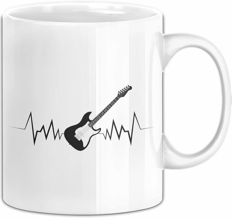Gitarre Tasse mit Herzschlag für Gitarristen
