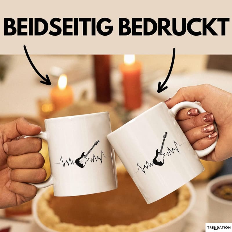 Gitarre Tasse mit Herzschlag für Gitarristen