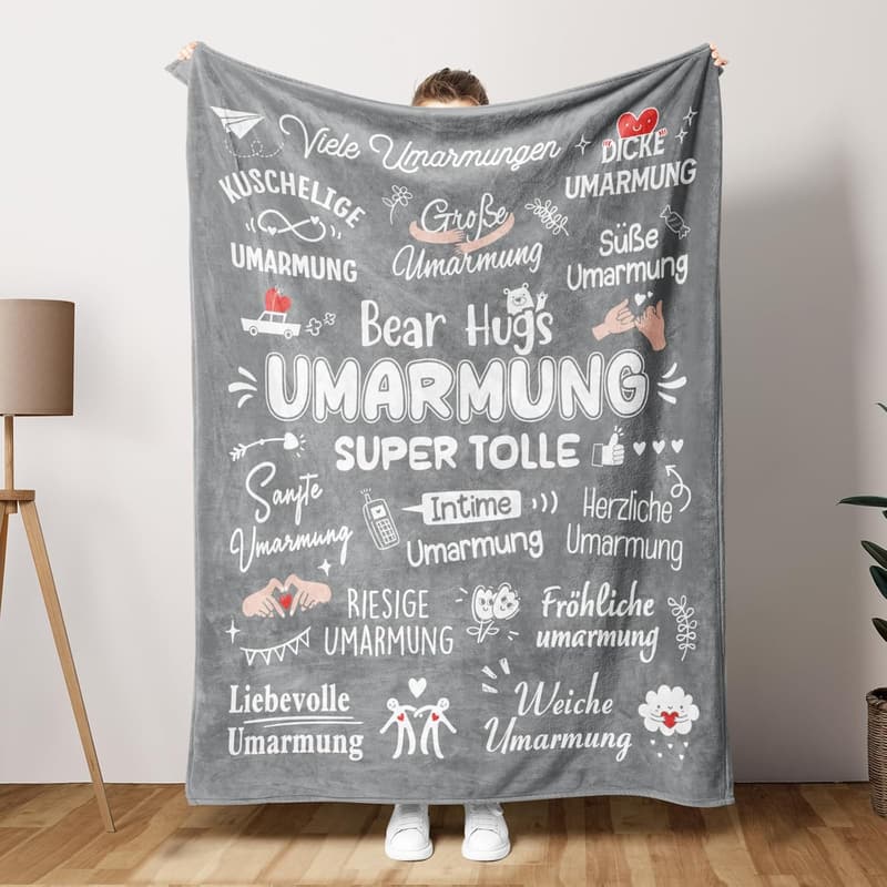 Personalisierte Kuscheldecke für beste Freundin - 62x52 Zoll (Grau)