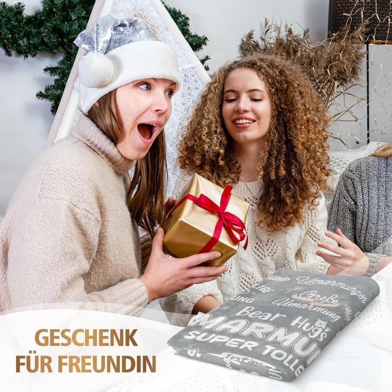 Personalisierte Kuscheldecke für beste Freundin - 62x52 Zoll (Grau)