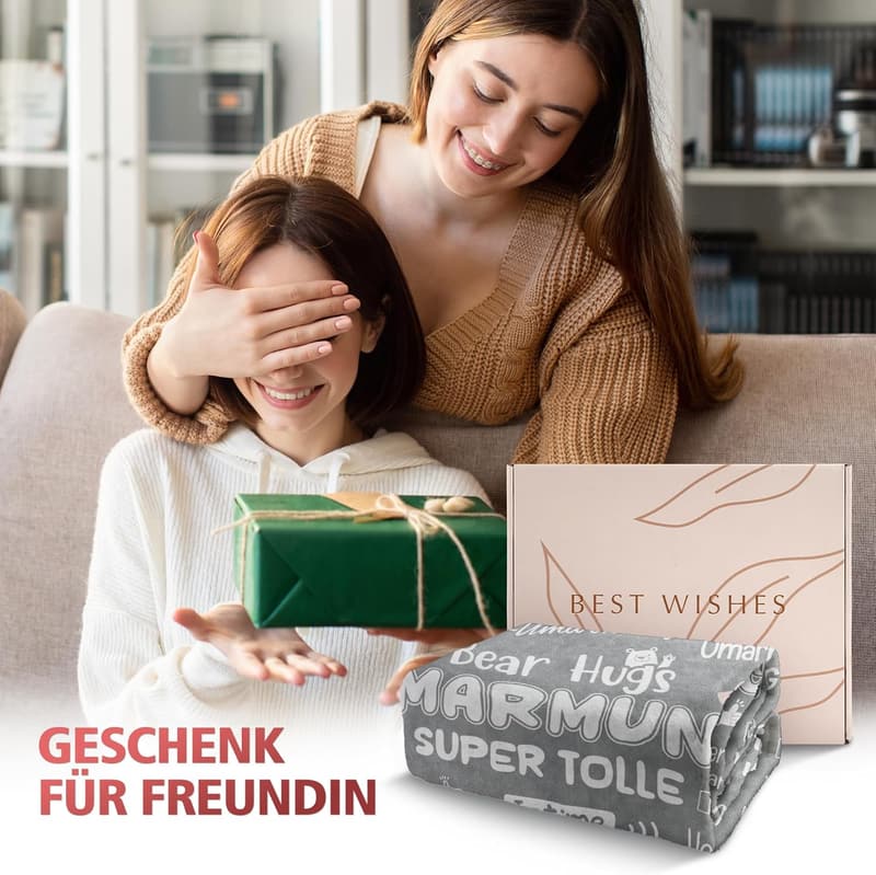 Personalisierte Kuscheldecke für beste Freundin - 62x52 Zoll (Grau)