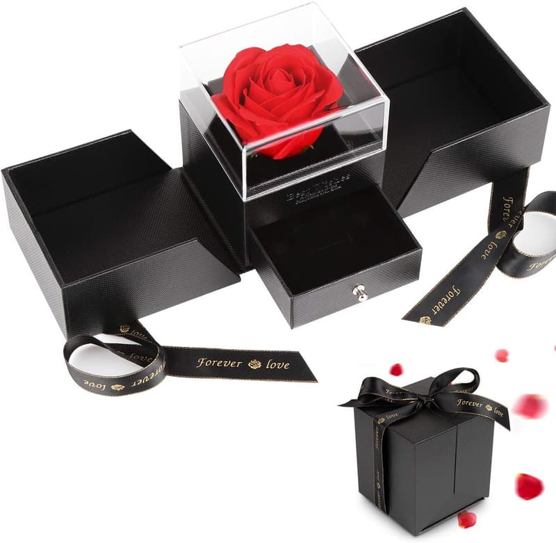 Ewige Rosenbox mit roten Rosen – Geschenke für Frauen zum Geburtstag