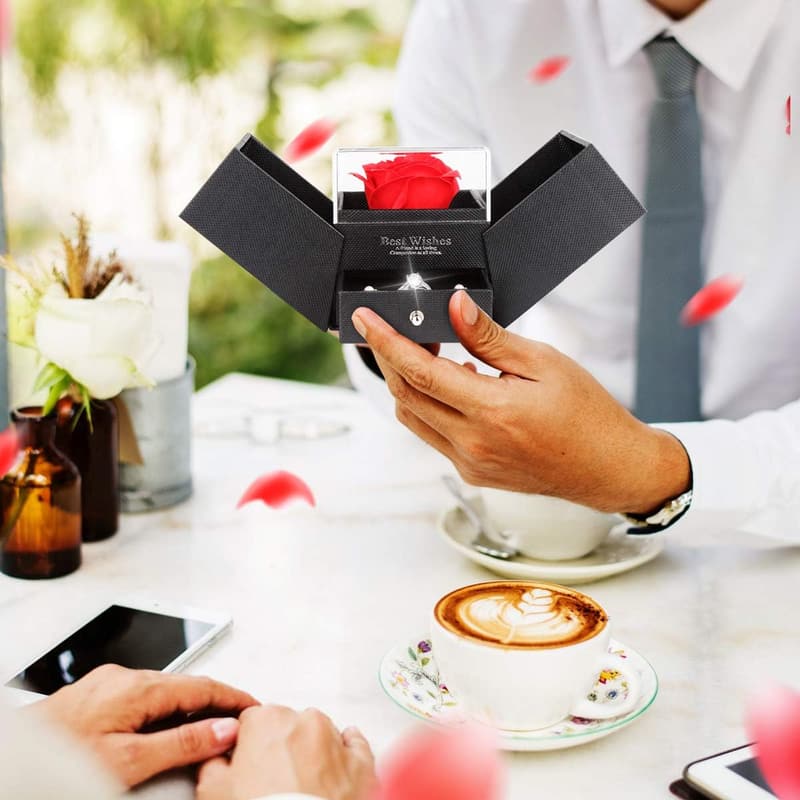 Ewige Rosenbox mit roten Rosen – Geschenke für Frauen zum Geburtstag