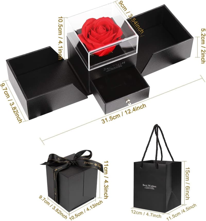 Ewige Rosenbox mit roten Rosen – Geschenke für Frauen zum Geburtstag