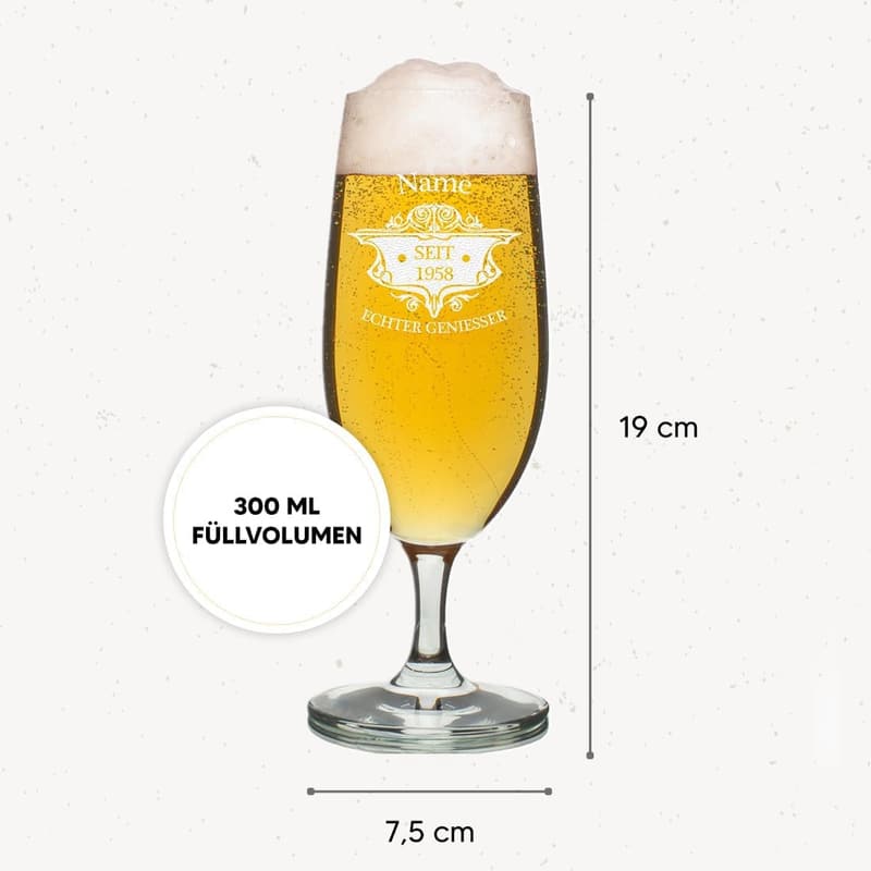 Personalisierbares 0,3 l Bierglas mit Gravur für Männer