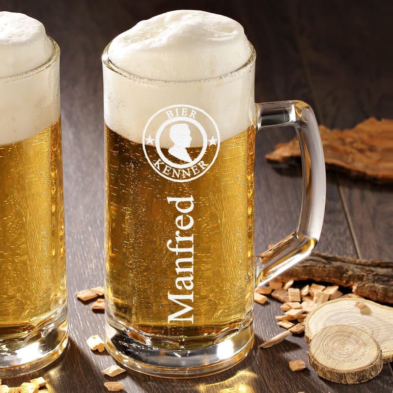Personalisierter Bierkrug 0,5l mit Gravur – Geschenk für Männer