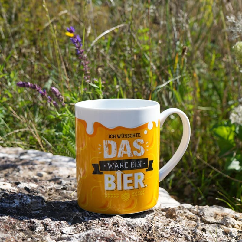 Lustige XL-Bier-Tasse aus Porzellan für Männer, 60 cl, gelb