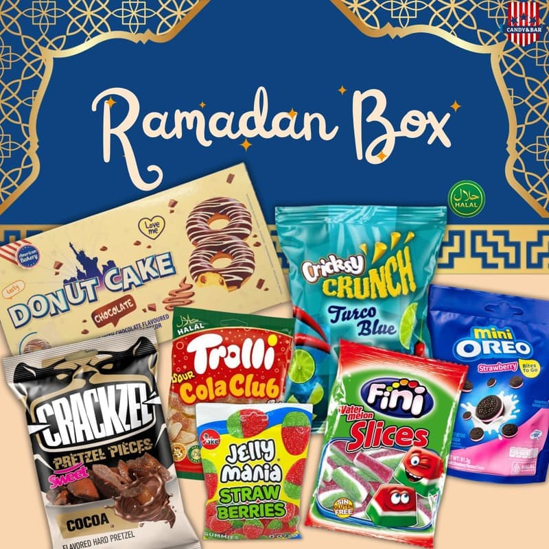 Halal Süßigkeitenbox mit Donuts, Chips & Süßigkeiten – Perfektes Geschenk für Familie & Freunde