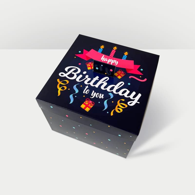 Geschenkbox Geburtstag mit Schmetterlingsdesign, 18,5x14x11 cm