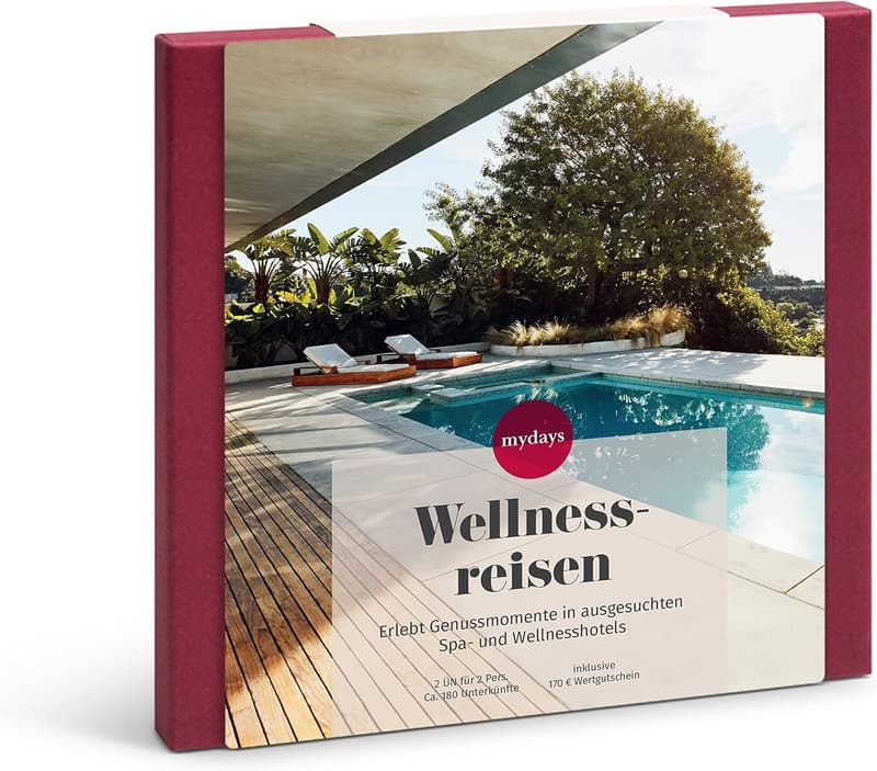 Wellnessreise Gutschein für 2 Personen mit 170€ Kulinarik-Guthaben