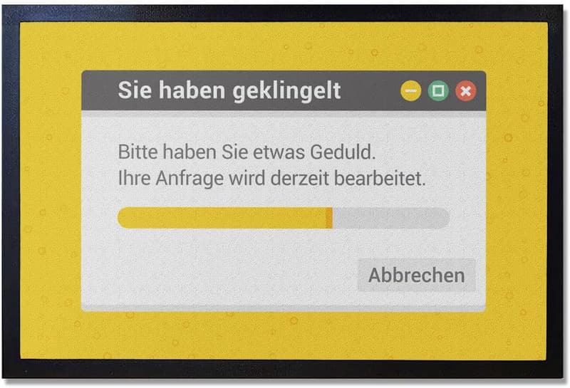 Personalisierte Fußmatte für Einzug und Hochzeit – Gelb, 60 x 40 cm