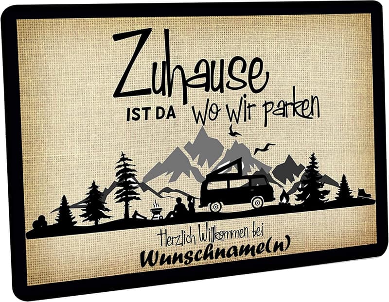 Personalisierbare Fußmatte für Camper – rutschfest & dekorativ 60x40 cm