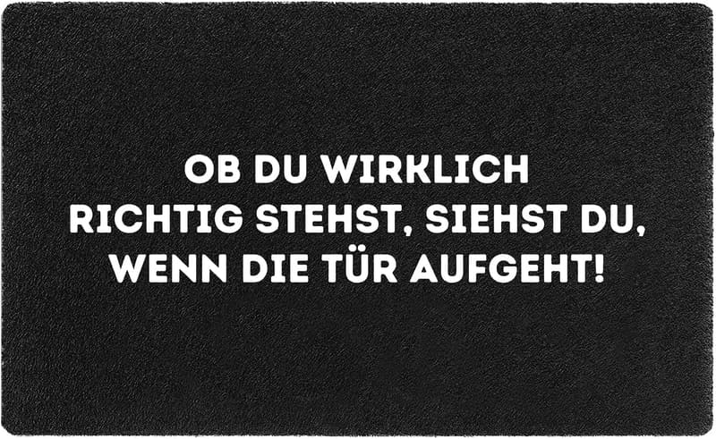 Lustige Fußmatte Schwarz 60x40cm – Waschbar und wasserdicht