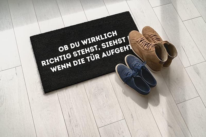 Lustige Fußmatte Schwarz 60x40cm – Waschbar und wasserdicht