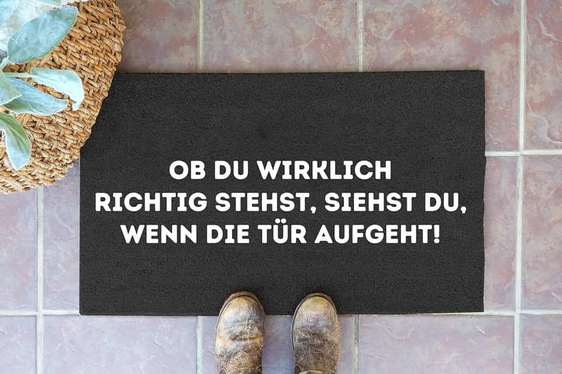 Lustige Fußmatte Schwarz 60x40cm – Waschbar und wasserdicht
