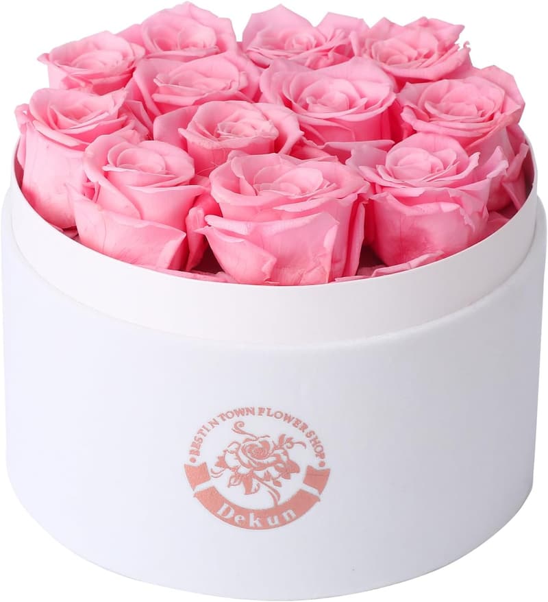 Ewige Rosenbox mit 12 roten Rosen – Geschenk für Frauen, Geburtstag, Valentinstag