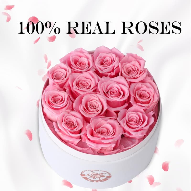 Ewige Rosenbox mit 12 roten Rosen – Geschenk für Frauen, Geburtstag, Valentinstag