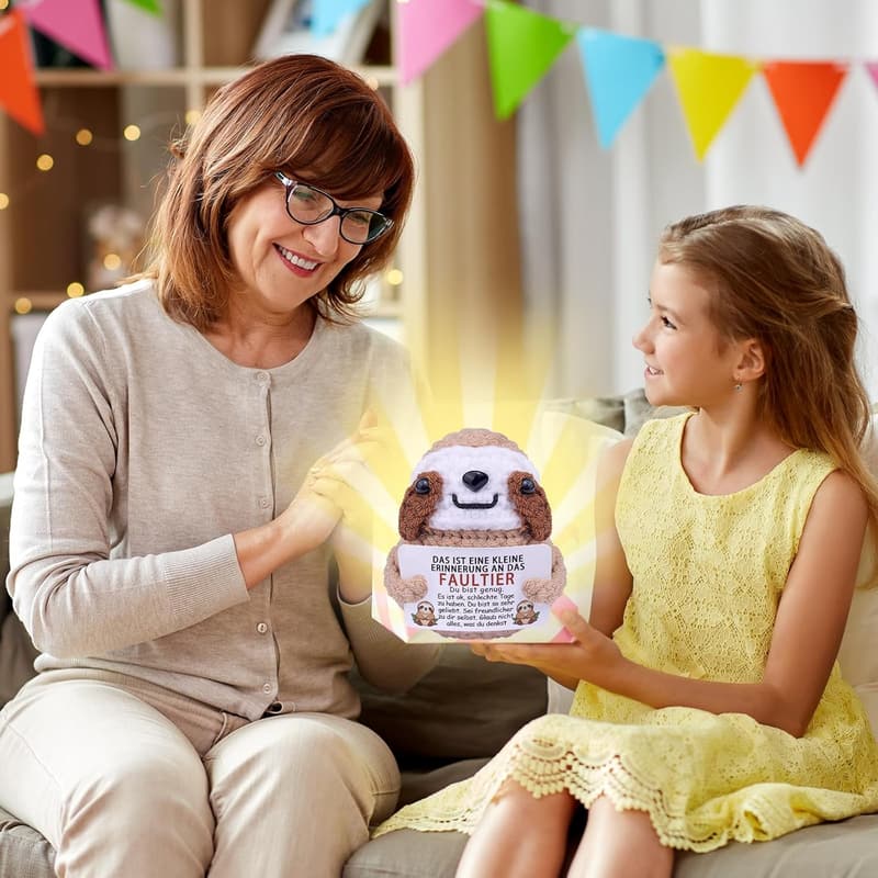 Lustiger Häkelfaultier Pocket Hug für Frauen – Kreatives Geschenk für beste Freundin