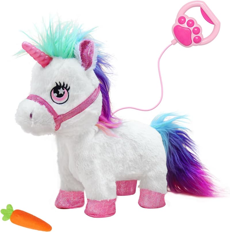 Einhorn Spielzeug mit Leine und Lichtfunktion für Kinder