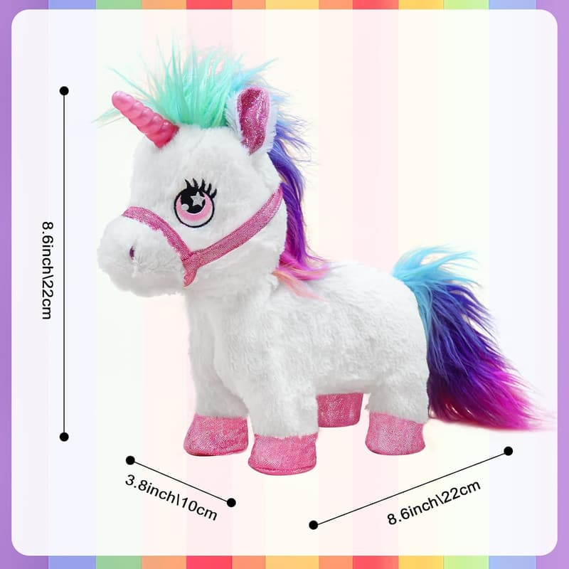 Einhorn Spielzeug mit Leine und Lichtfunktion für Kinder