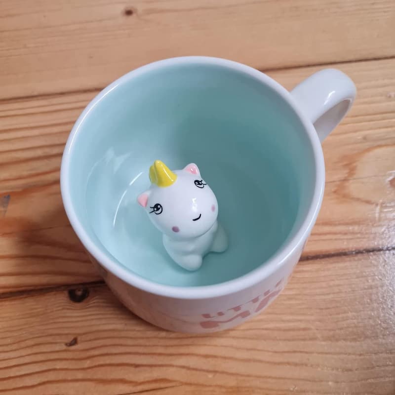 Handgefertigte 3D Einhorn Tasse aus Keramik für Frauen