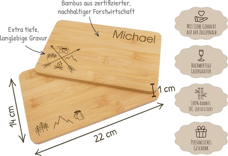 Personalisierte Camping Schneidebrett 