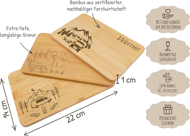 Personalisierte Camping-Schneidebrett 
