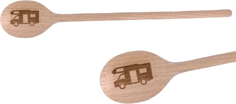 Kochlöffel aus Holz mit Camper-Gravur – Geschenk für Wohnmobil-Liebhaber