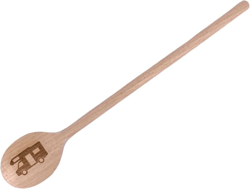 Kochlöffel aus Holz mit Camper-Gravur – Geschenk für Wohnmobil-Liebhaber