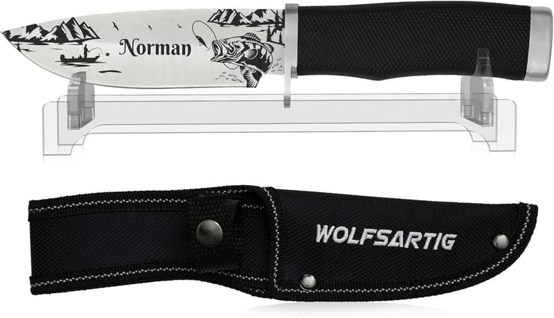Personalisierbares Angelmesser mit Namen – Geschenk für Männer