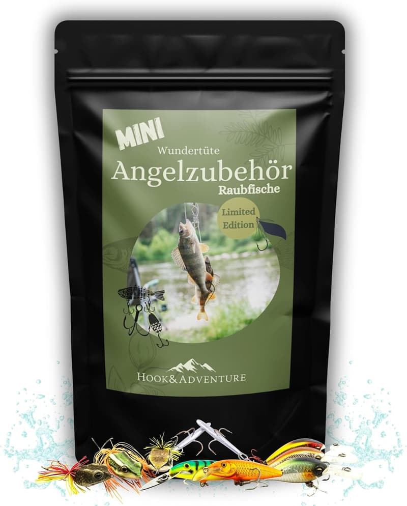 Wundertüte Mini Angelset mit Kleinteilen und Ködern für Angler
