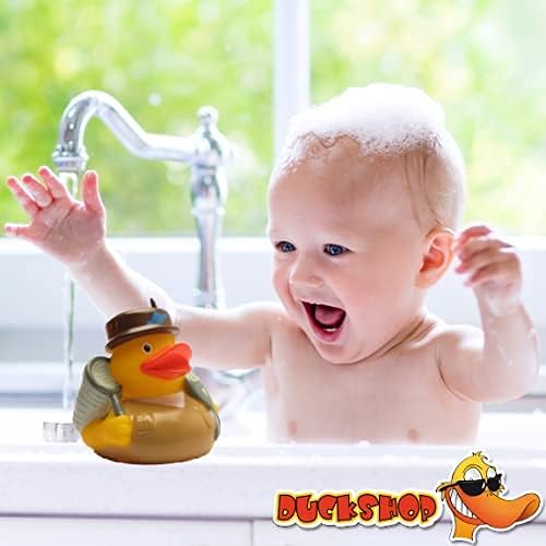 Badeente Angler mit Schlüsselanhänger - Geschenk für Männer