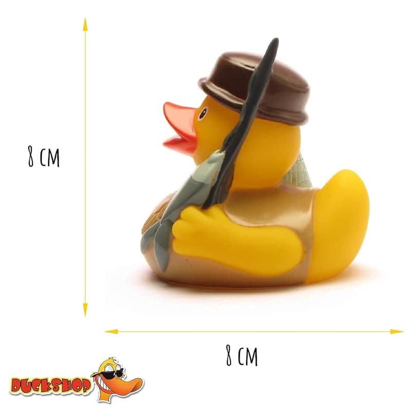 Badeente Angler mit Schlüsselanhänger - Geschenk für Männer