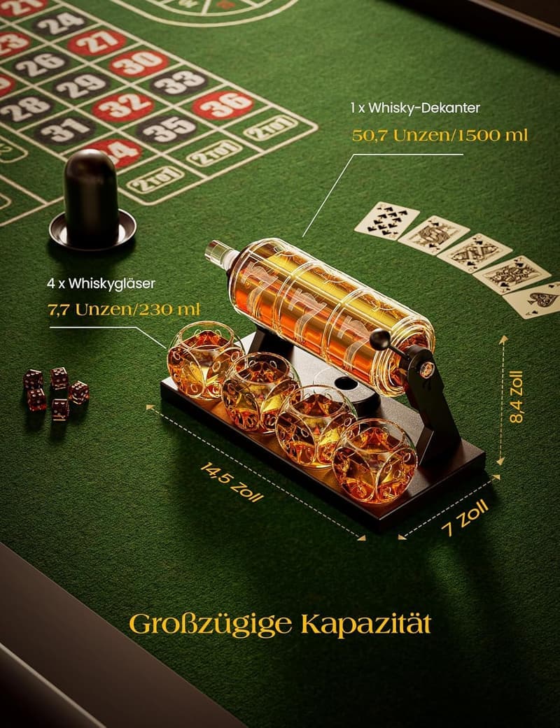 Einzigartiges Whiskey Dekanter Set für Männer – Jahrestag & Geburtstag