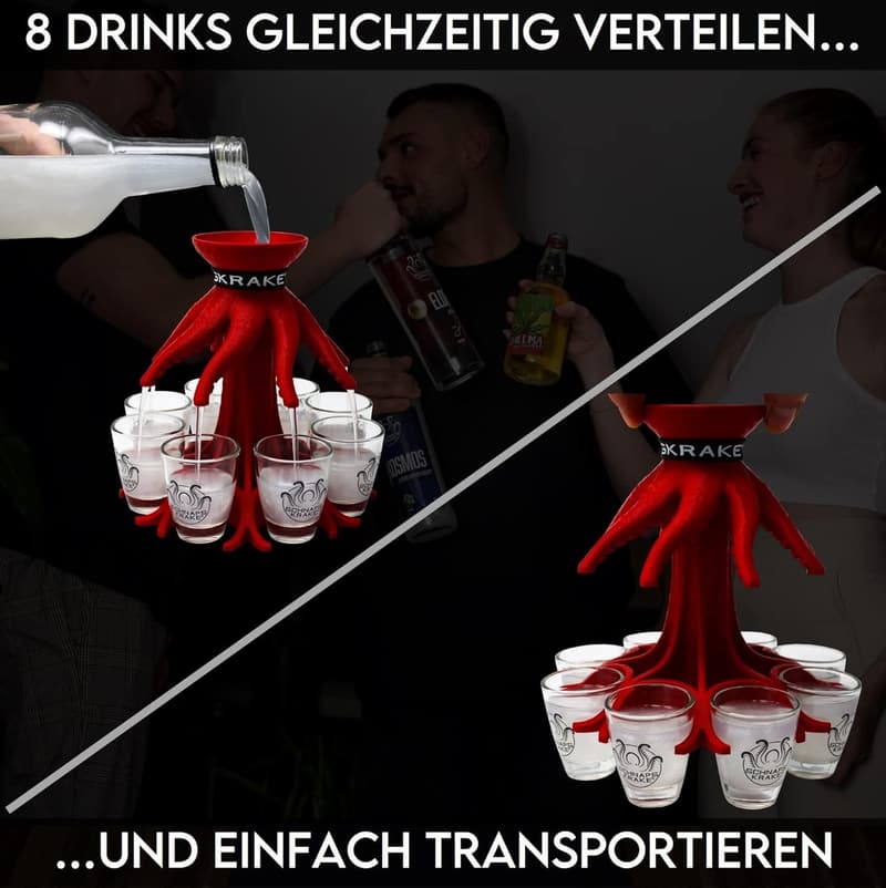 Schnapskrake® Getränkeverteiler für 8 Personen - Made in Germany