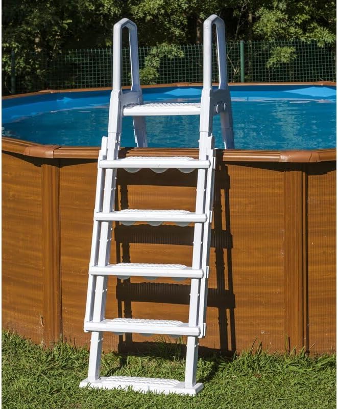poolomio® Sicherheitsleiter für Aufstellbecken 138 cm, 2x4 Stufen, stabiler Kunststoff