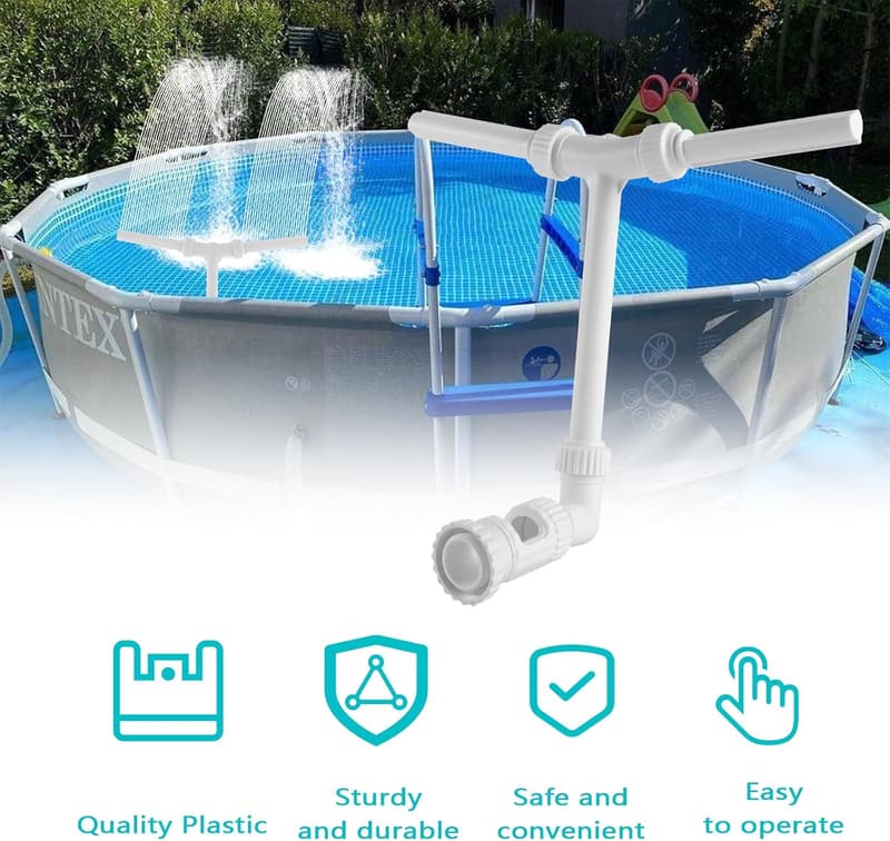 Einstellbarer Wasserfallbrunnen für Pool mit Adapter und Belüfter