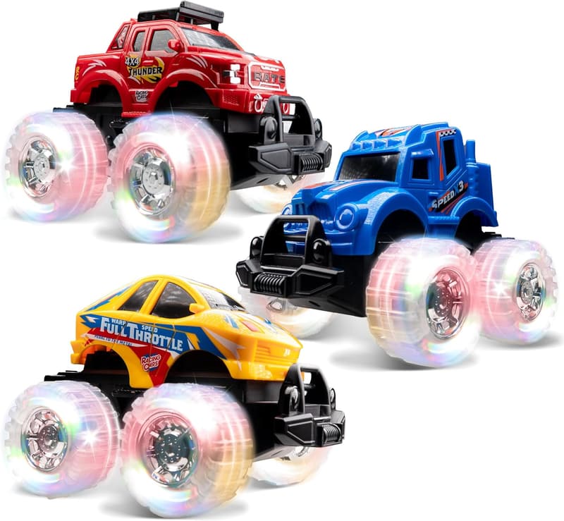 Leuchtende Monstertruck Spielzeuge im 3er Set für Jungen ab 1 Jahr