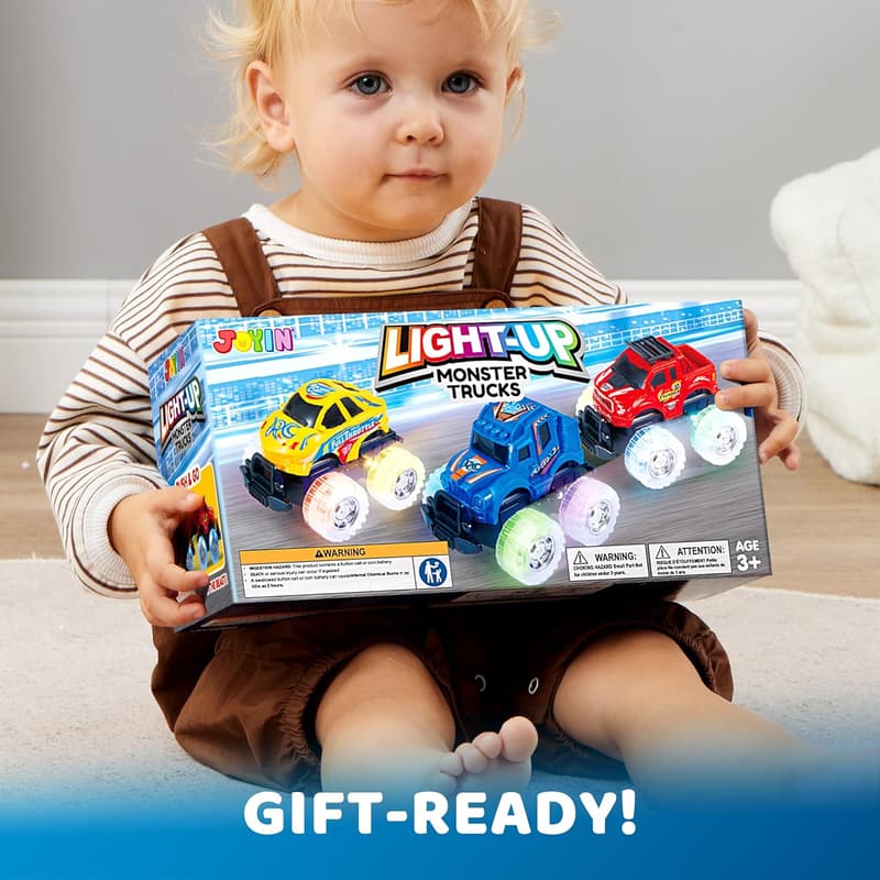 Leuchtende Monstertruck Spielzeuge im 3er Set für Jungen ab 1 Jahr