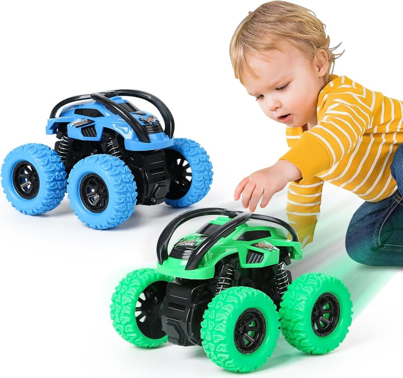 2er Set Monstertruck Spielzeugauto für Kinder, 360° Drehung, ab 3 Jahren