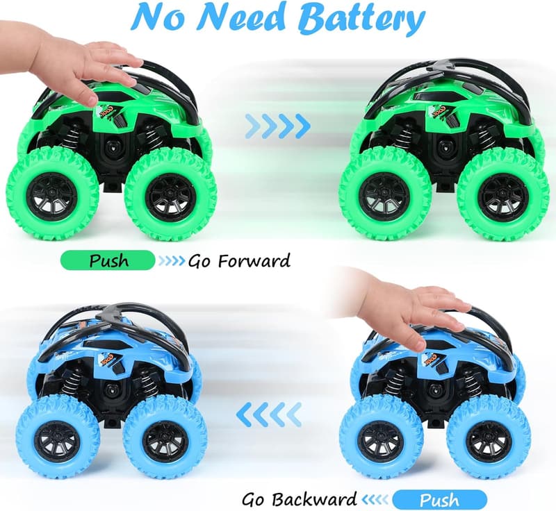 2er Set Monstertruck Spielzeugauto für Kinder, 360° Drehung, ab 3 Jahren