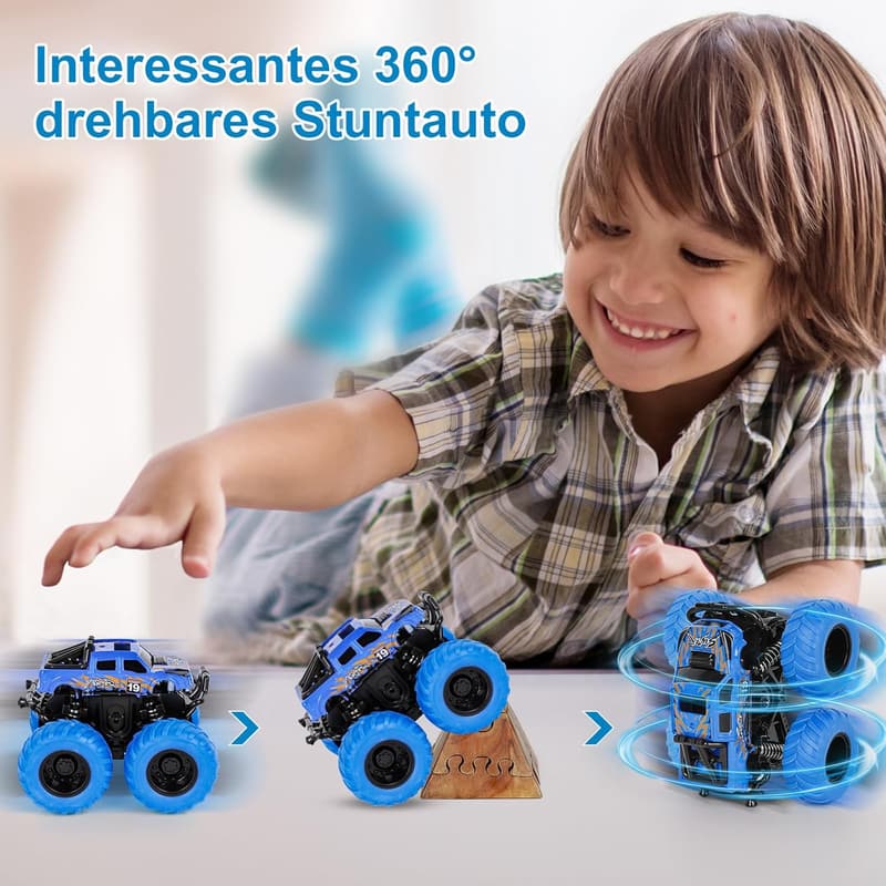Monstertruck Spielzeug für Jungen ab 2 Jahren – 360° drehend, 2er Set