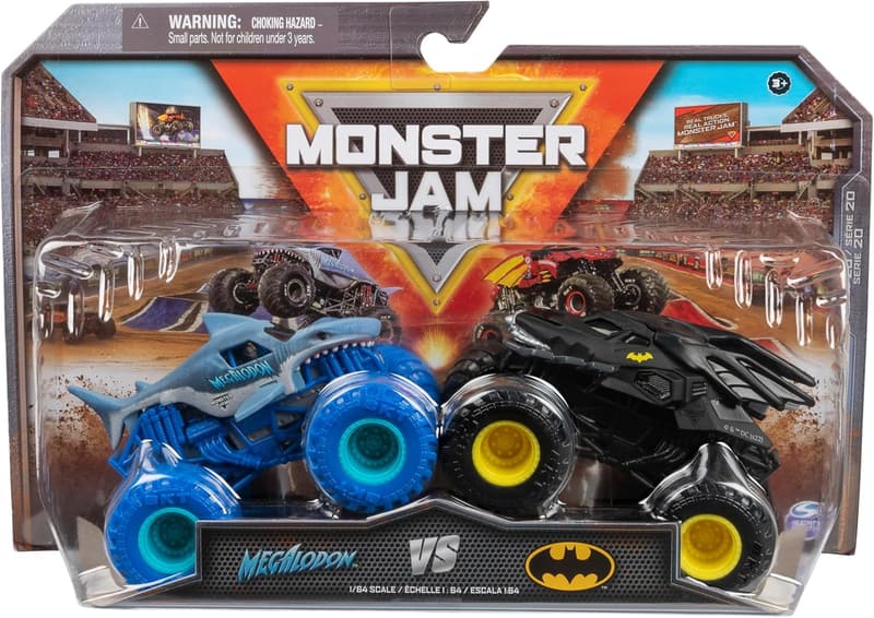 Monster Jam - Batmobil vs. Megalodon Monster Truck Set 1:64