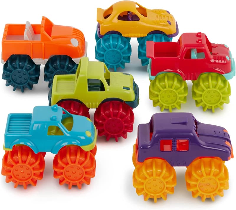 Battat Mini Monster Trucks – 6-teiliges Set mit Tragetasche für Kinder ab 2 Jahren