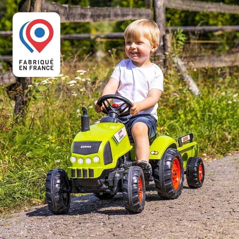 Falk Trettraktor Claas Arion 410 mit Anhänger für Kinder 2-5 Jahre