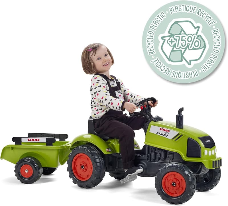 Falk Trettraktor Claas Arion 410 mit Anhänger für Kinder 2-5 Jahre