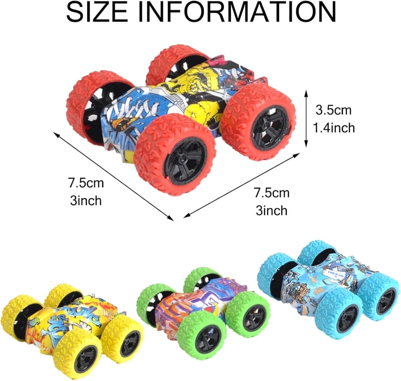 Monster Truck Spielzeugset (4er-Pack) für Kinder ab 2 Jahren, Graffiti-Design