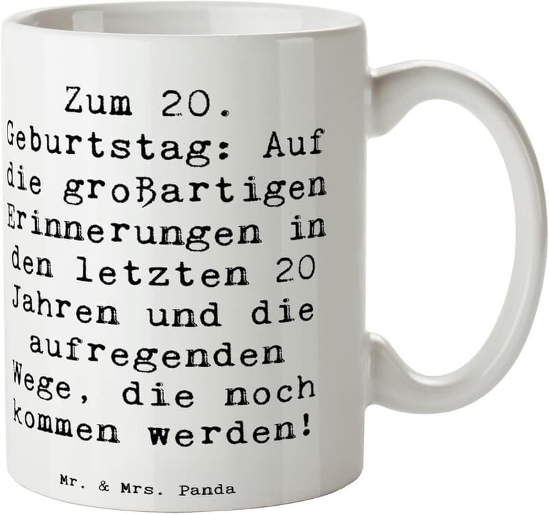 Mr. & Mrs. Panda Tasse zum 20. Geburtstag – Geschenk für Teenager
